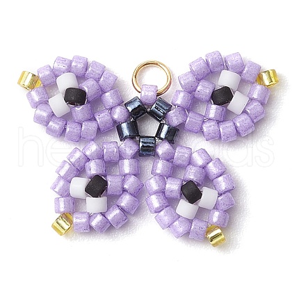 Seed Beads Beaded Charms PALLOY-MZ00320-02-1