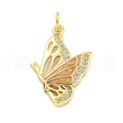 Real 18K Gold Plated Brass Micro Pave Cubic Zirconia Pendants KK-R159-05A-G-1