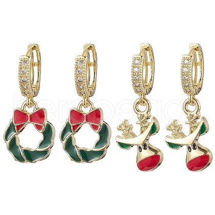 Alloy Enamel Hoop Earrings EJEW-JE06159-02-1