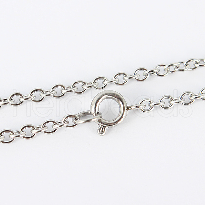 Tarnish Resistant 304 Stainless Steel Cable Chain Necklaces MAK-N016-19P-1
