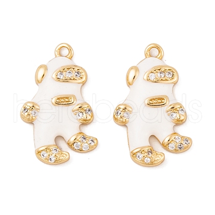 Brass Micro Pave Cubic Zirconia Pendants KK-E108-43G-1