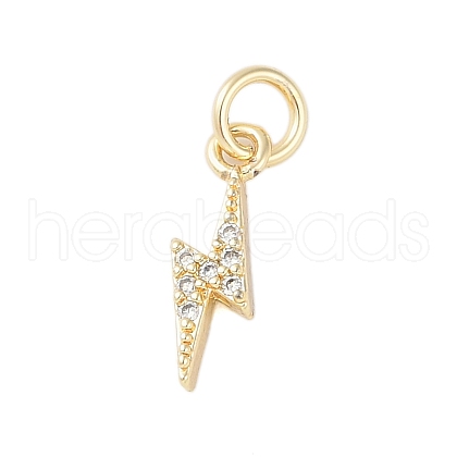 Rack Plating Brass Micro Pave Clear Cubic Zirconia Charms KK-Z060-14G-1