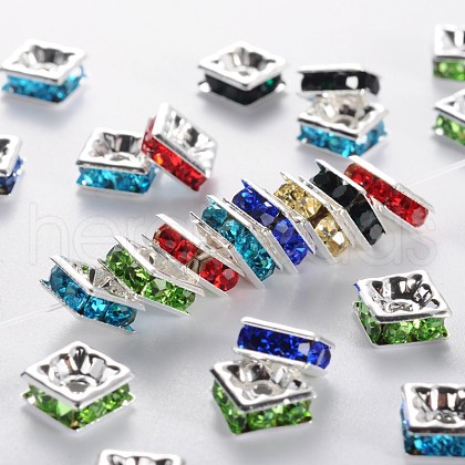 Brass Rhinestone Spacer Beads RSB073-1
