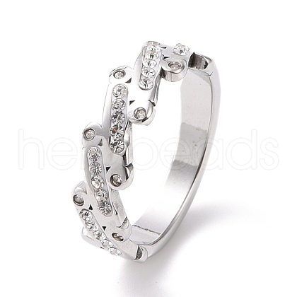 Crystal Rhinestone Oval Bar Finger Ring RJEW-D120-04B-P-1