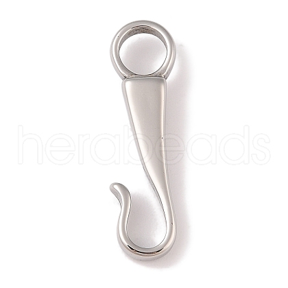 Non-Tarnish 304 Stainless Steel Hook Clasps STAS-C109-12P-1