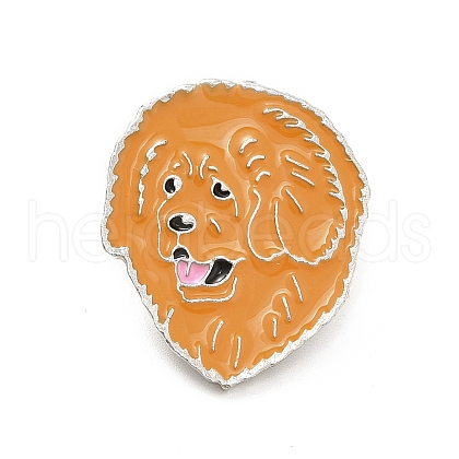 Dog Enamel Pin with Brass Butterfly Clutches JEWB-A006-03G-1