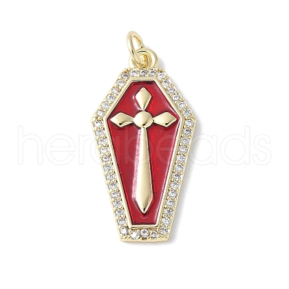 Brass Micro Pave Cubic Zirconia Pendants KK-F892-04G-01B-1