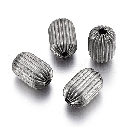 Tarnish Resistant 304 Stainless Steel Corrugated Beads STAS-P218-25-8mm-1