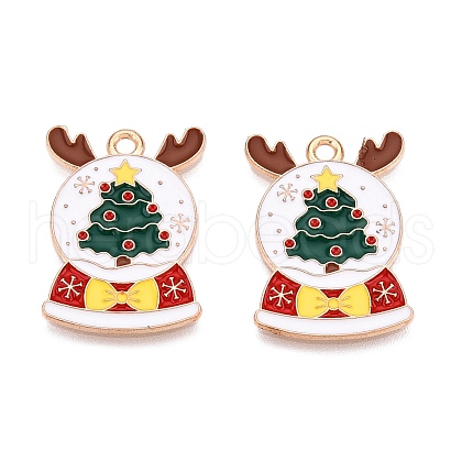 Christmas Theme Alloy Enamel Pendants ENAM-T020-33F-1