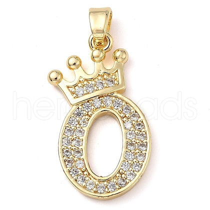 Rack Plating Brass Micro Pave Cubic Zirconia Pendants KK-D535-01O-RS-1