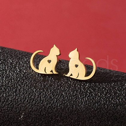 Stainless Steel Small Animal Stud Earrings for Women PW-WG5B49B-25-1