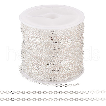 Brass Coated Iron Flat Cable Chains CH-TAC0007-02S-1
