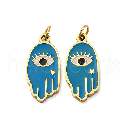 304 Stainless Steel Enamel Pendants STAS-E550-60G-1