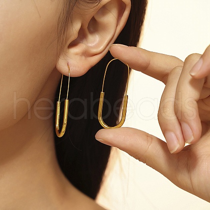 304 Stainless Steel Hoop Earrings For Women EJEW-Z090-01G-1