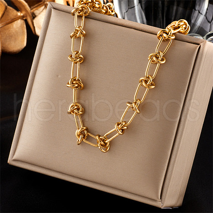 Stainless Steel Knot Link Chain Necklaces WGD3F87-01-1