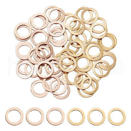 Unicraftale 60Pcs 2 Colors Vacuum Plating 304 Stainless Steel Linking Rings STAS-UN0018-37-1