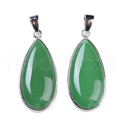 Natural Green Aventurine Pendants KK-F868-17P-1