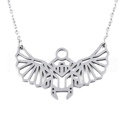 Non-Tarnish 201 Stainless Steel Pendant Necklaces NJEW-T009-JN055-1-40-1