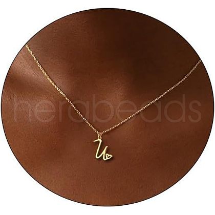 Fashionable Brass Letter Heart Pendant Necklaces for Women FS-WGD0E1D-21-1