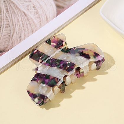 Cellulose Acetate Stripe Claw Hair Clips PW-WG4683C-03-1