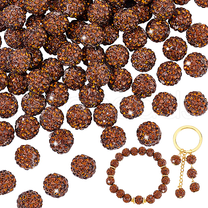   100Pcs Pave Disco Ball Beads RB-PH0001-25D-1