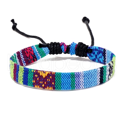Cloth Rope Braided Flat Cord Bracelet PW-WG88858-04-1