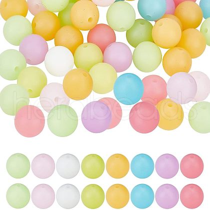 CHGCRAFT 160Pcs 8 Colors Luminous Silicone Beads SIL-CA0001-16-1