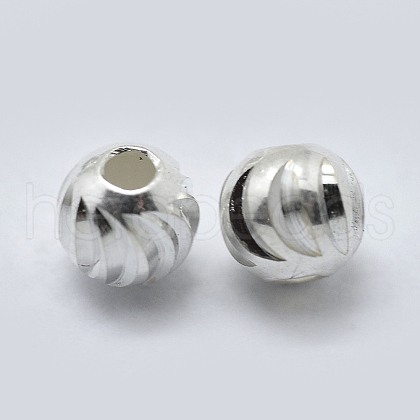 925 Sterling Silver Corrugated Spacer Beads STER-K171-42S-01-1