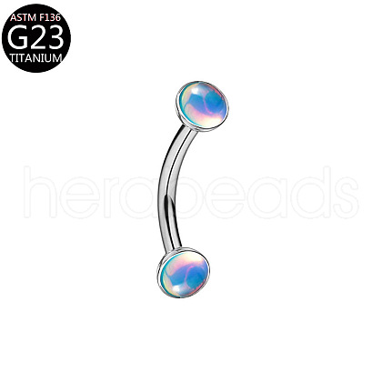 G23 Titanium Enamel Curved Barbell Eyebrow Rings WGC39D0-07-1