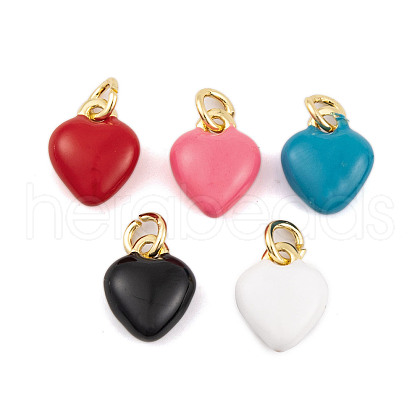 Rack Plating Brass Enamel Pendants KK-P269-10G-1