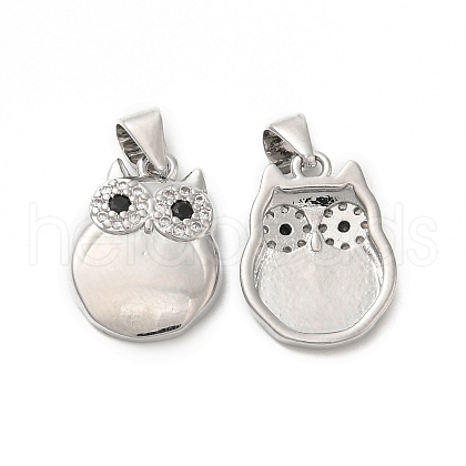 Brass & Glass & Cubic Zirconia Pendants KK-G468-14P-1