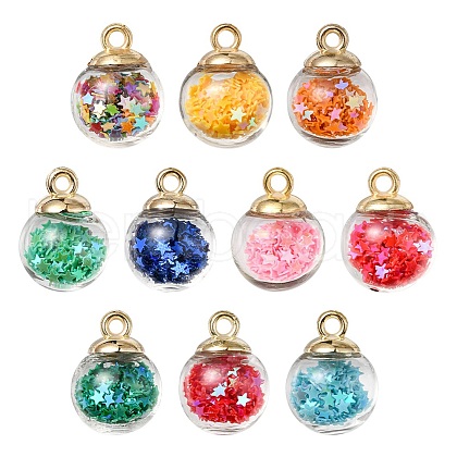 10Pcs Glass Ball Pendants GLAA-YW0001-80-1