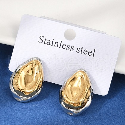 304 Stainless Steel Stud Earrings EJEW-U045-04C-GP-1