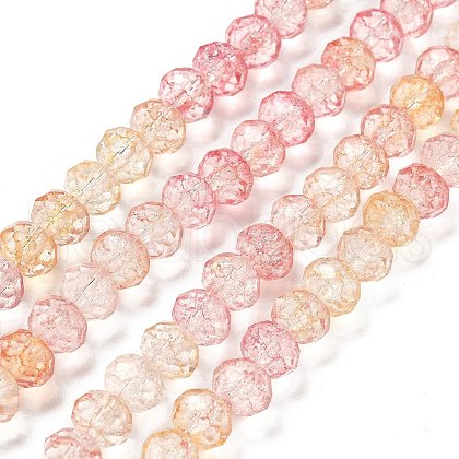 Transparent Crackle Glass Beads Strands CCG-L050-01A-05-1