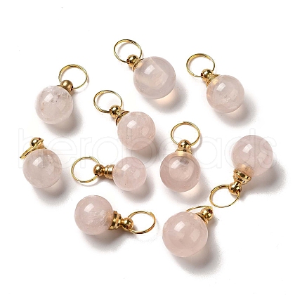 Natural Rose Quartz Openable Perfume Bottle Pendants G-A026-02B-1