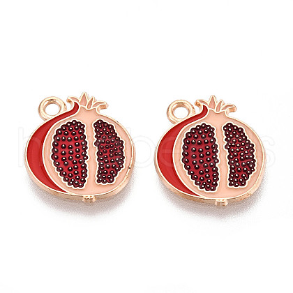 Fruit Alloy Enamel Pendants ENAM-T022-32G-1