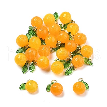 Dyed Natural Agate Orange Charms G-U025-07G-1