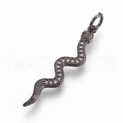 Brass Micro Pave Cubic Zirconia Pendants ZIRC-O026-22B-NR-1
