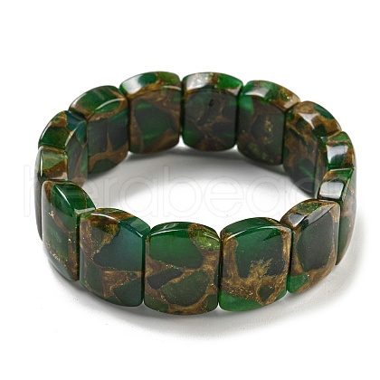 Synthetic Rectangle Gold Clinquant Stone Stretch Bracekets G-P549-01D-1