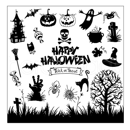 Halloween Transparent Clear Silicone Stamp/Seal HAWE-PW0001-163A-1