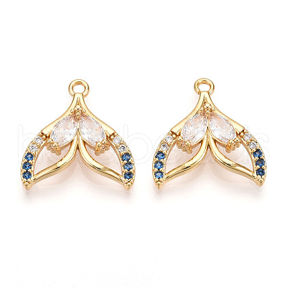 Brass Micro Pave Cubic Zirconia Pendants KK-N261-103G-1
