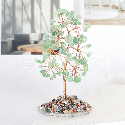 Natural Green Aventurine Chips Tree Decorations PW-WG19957-08-1