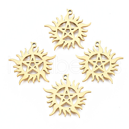 Ion Plating(IP) 201 Stainless Steel Pendants STAS-N098-052LG-1