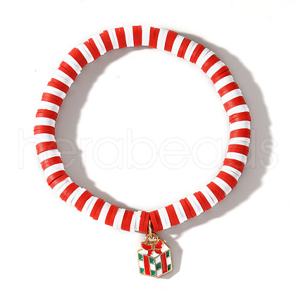 Elegant Christmas Handmade Polymer Clay Heishi Beaded Stretch Bracelets EN0725-3-1
