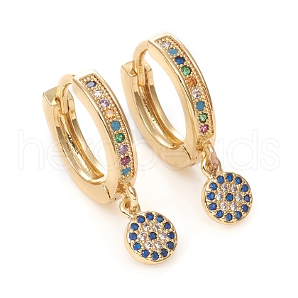 Brass Micro Pave Cubic Zirconia Huggie Hoop Earrings EJEW-G276-20G-1