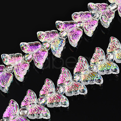 Electroplate Glass Beads Strands EGLA-N012-04P-1