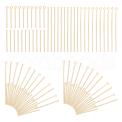 Unicraftale 240Pcs 4 Styles 304 Stainless Steel Eye Pins & Flat Head Pins STAS-UN0057-87-1