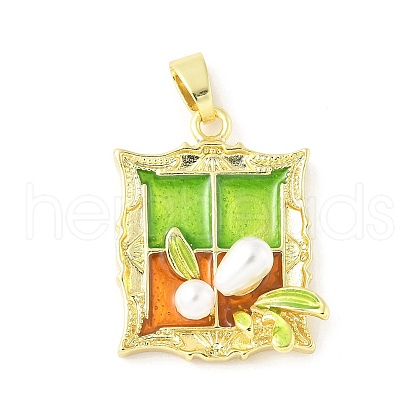 Brass Enamel Pendants KK-Z101-09G-B01-1