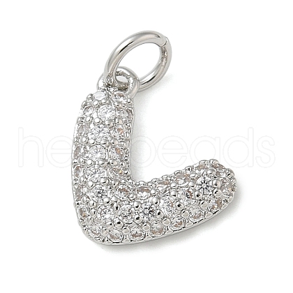 Rack Plating Brass Micro Pave Cubic Zirconia Pendants KK-K392-25P-1