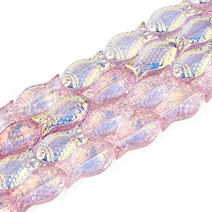Transparency Electroplate Glass Beads Strands GLAA-T023-40A-05-1